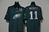 Nike Eagles 11 Carson Wentz Green Team Big Logo Number Vapor Untouchable Limited Jersey,baseball caps,new era cap wholesale,wholesale hats